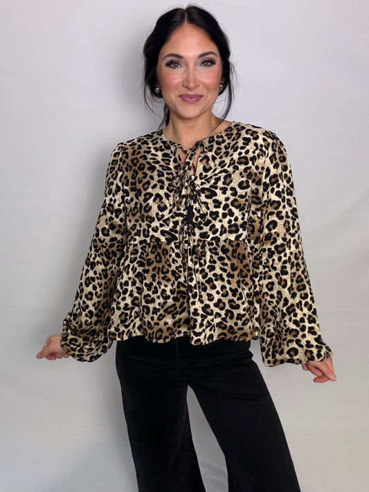 Loving The Leopard Tie Blouse