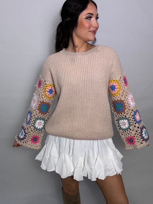 Crochet Sleeve Sweater